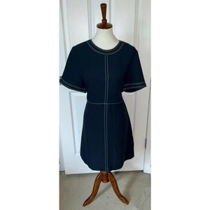Banana Republic Navy Blue with White Stitching Mid-Length Casual Dress